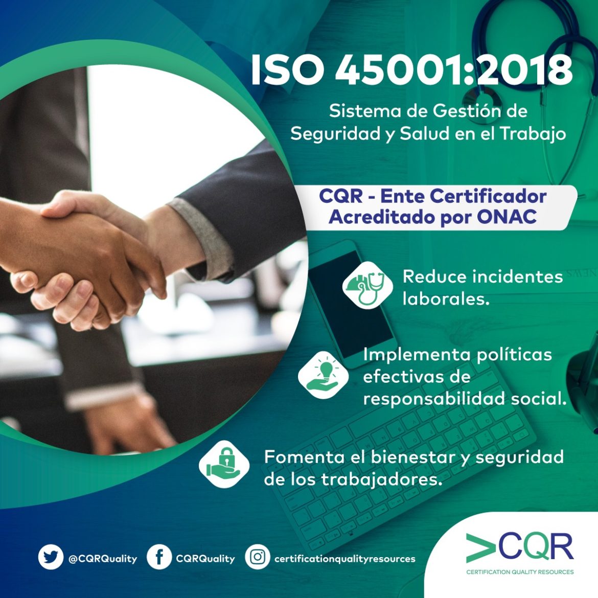 Certificación ISO 45001 CQR Cotecna